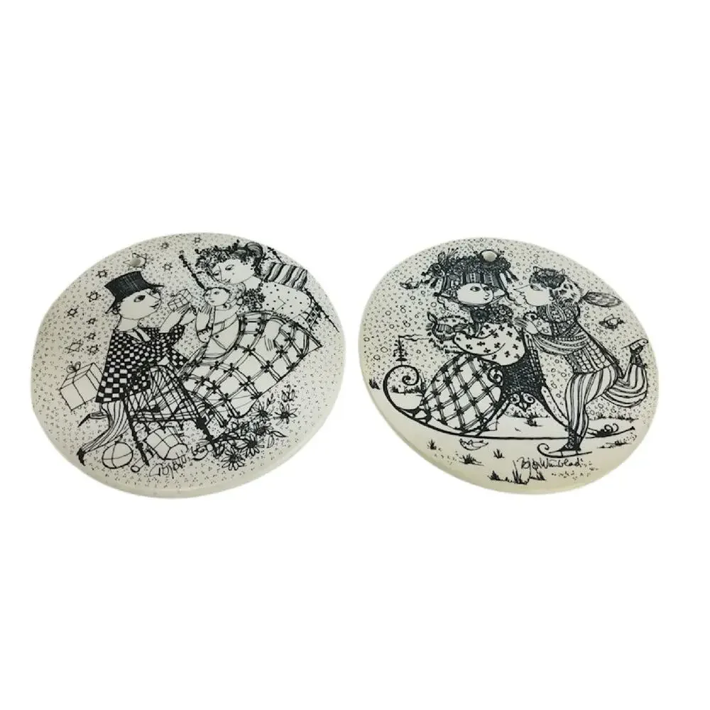Bjorn Wiinblad Birthday Wall Plaque Denmark, January and December - Picture 1 of 7